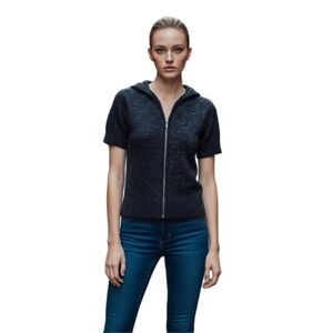 Harley-Davidson Women's Silver Metallic Full-Zip Sweater Size XS P2P 16”